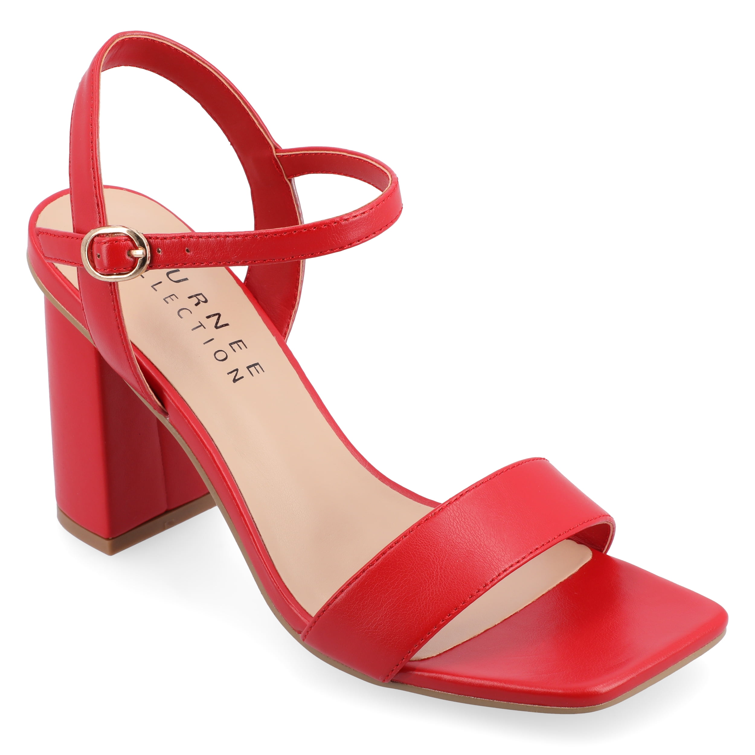 Dunes Women's Sealy Faux Wood Heel Sandal - Comfort Foam, LiteSole Tech, Adjustable Strap, 3.5" Heel