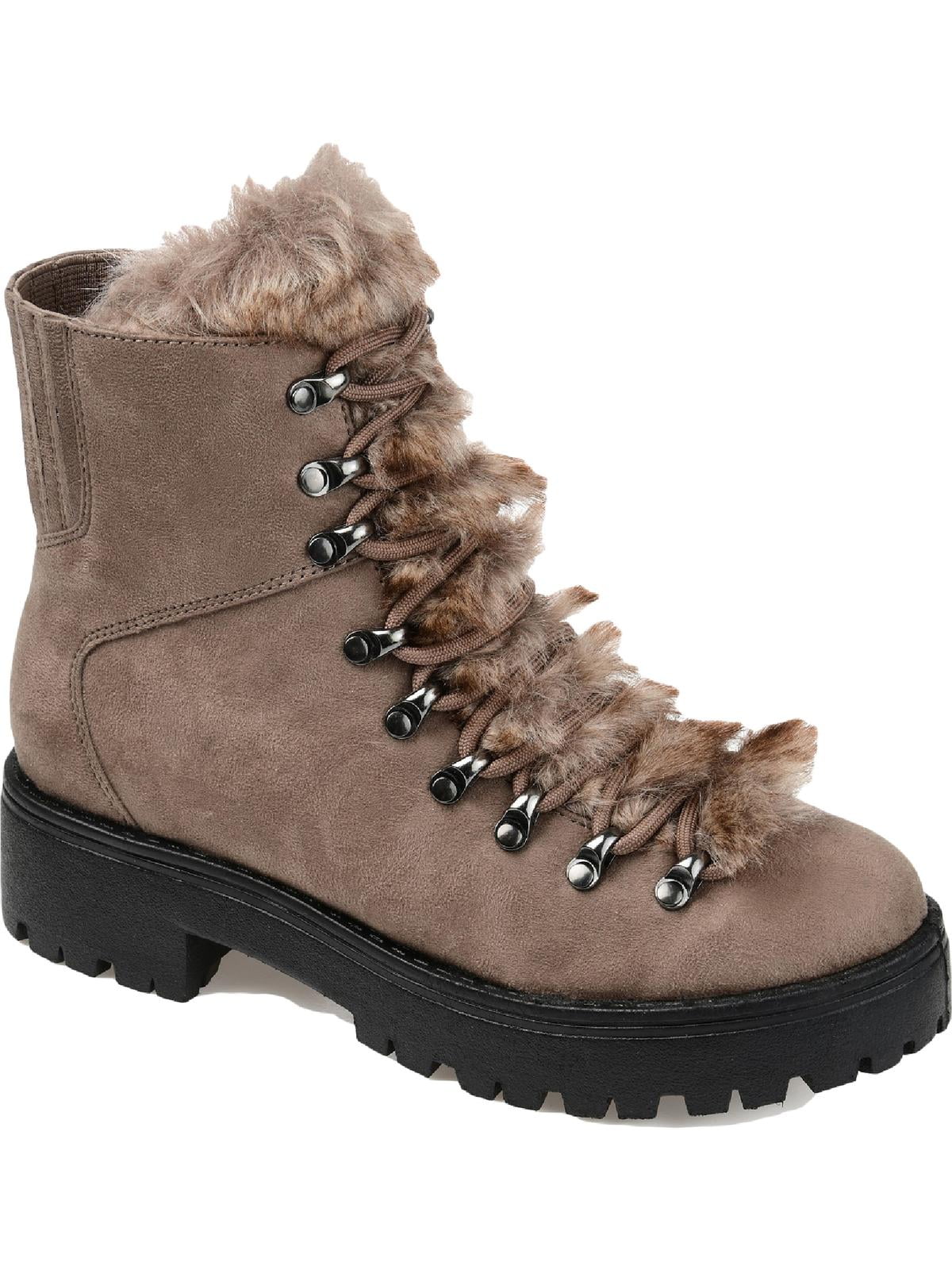 Journee Collection Womens Trail Faux Suede Lug Sole Hiking Boots