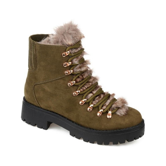 Journee Collection Womens Trail Faux Suede Lug Sole Hiking Boots