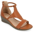 thumbnail image 1 of Journee Womens Trayle Wedge Back Heel Zip Sandals, Widths Available, 1 of 10