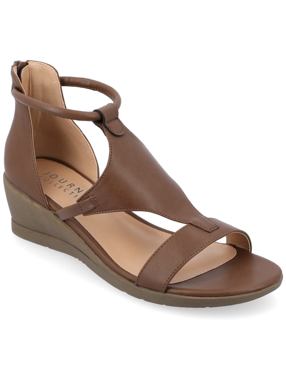 Womens Trayle Wedge Back Heel Zip Sandals, Widths Available