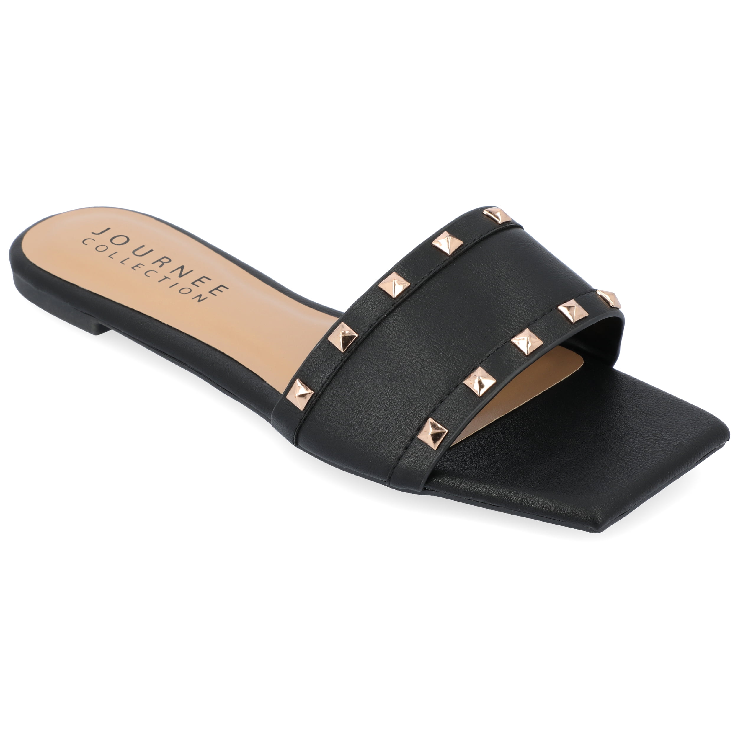Journee Collection Womens Treena Tru Comfort Foam Slip On Slide Flat Sandals