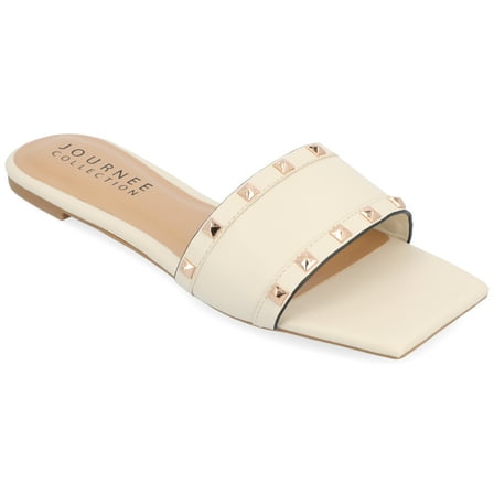 Journee Collection Womens Treena Tru Comfort Foam Slip On Slide Flat Sandals
