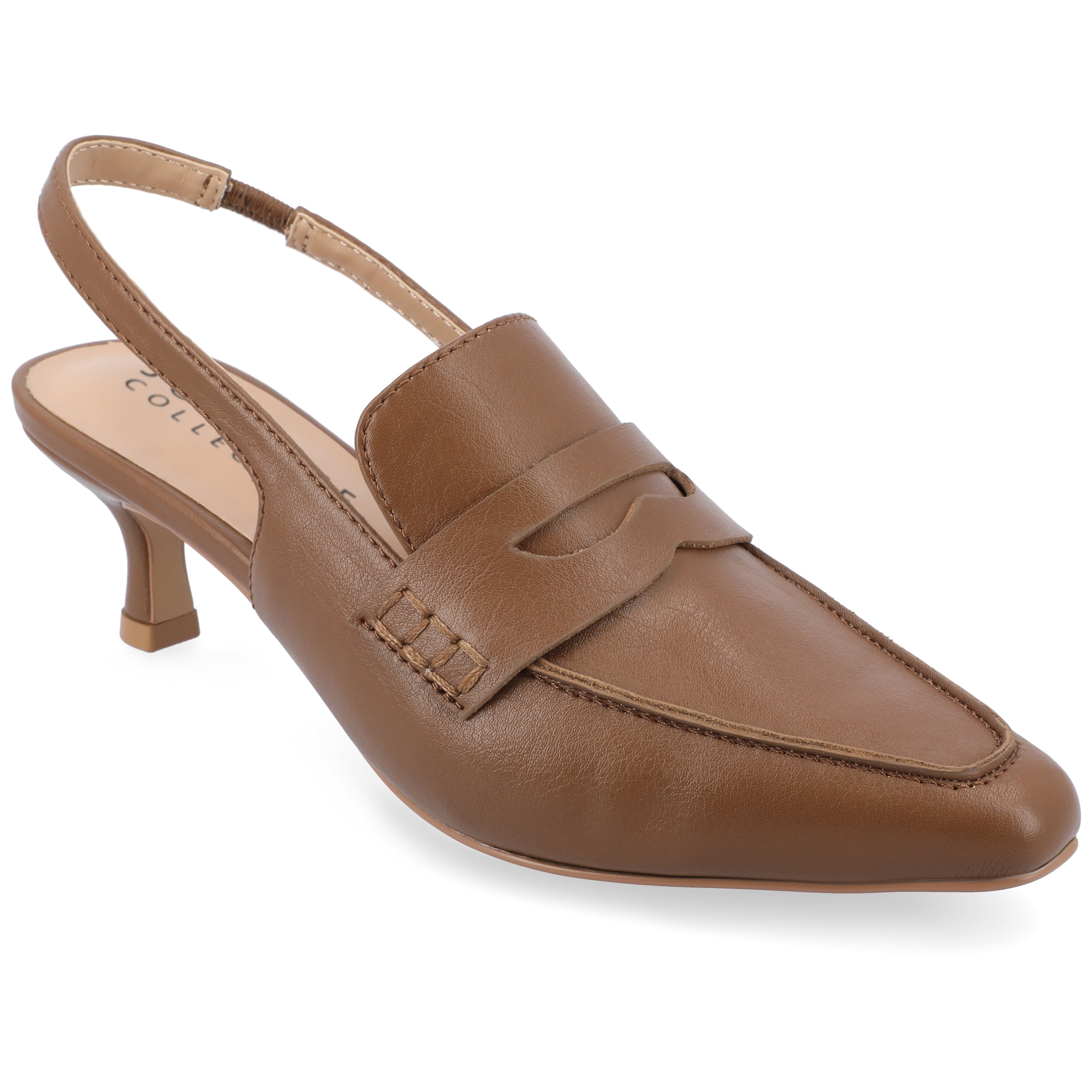 Tan leather kitten clearance heels