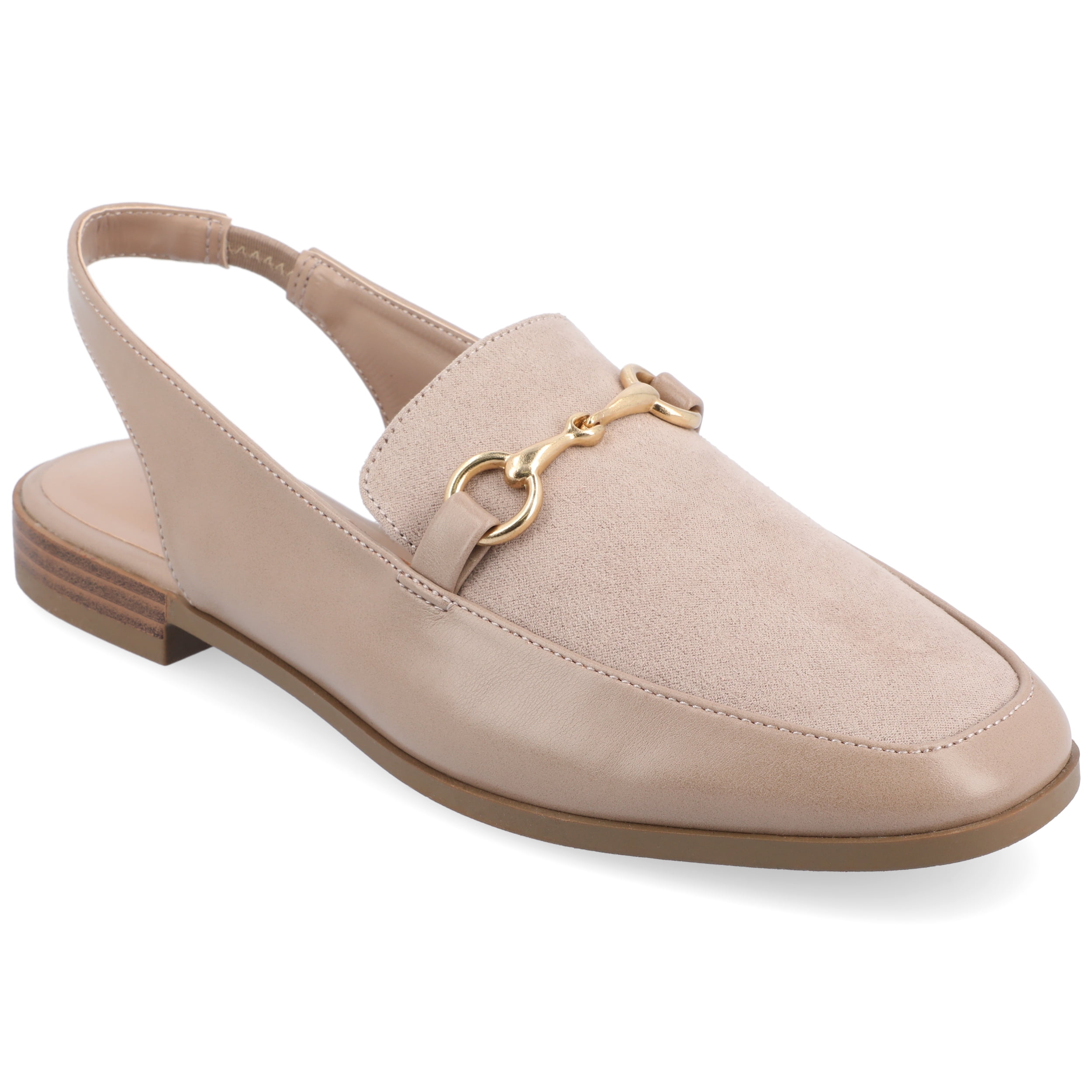 Jamon Cross Strap Leather Flats - Square Toe Slingback