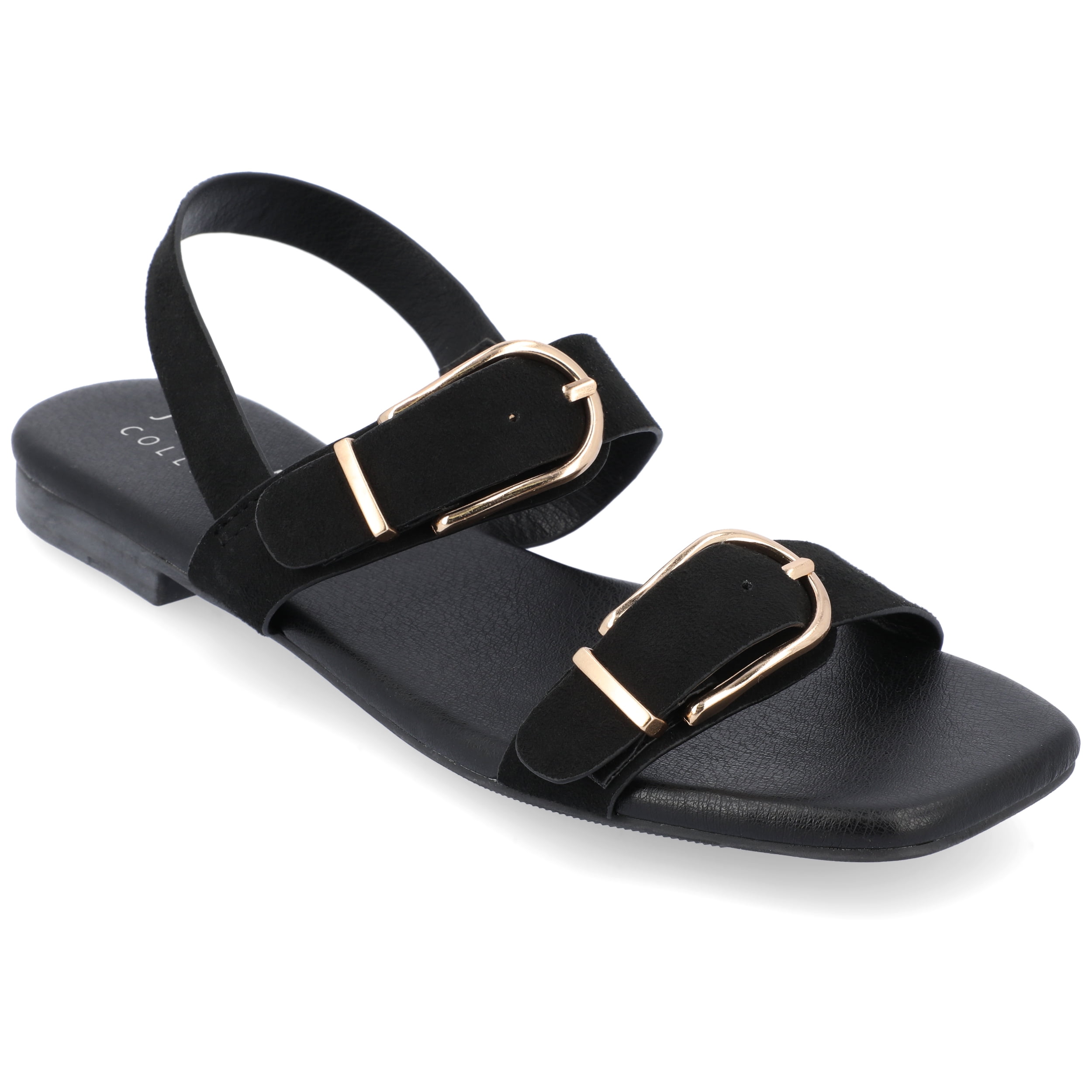 Journee Collection Womens Twylah Low Stacked Heel Sling Back Sandals