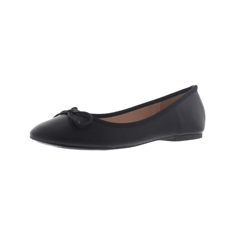 Journee Collection Womens Vika Faux Leather Slip On Ballet Flats