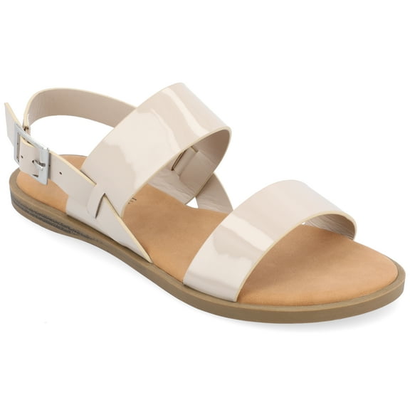 Journee Womens Wide Width Lavine Multi Strap Flat Sandals