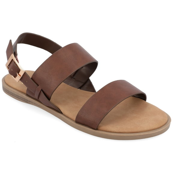 Journee Womens Wide Width Lavine Multi Strap Flat Sandals