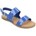 thumbnail image 1 of Journee Womens Wide Width Lavine Multi Strap Flat Sandals, 1 of 10