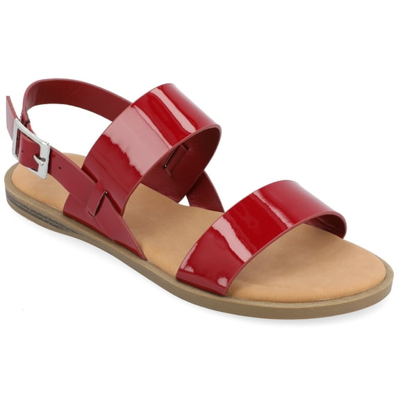 Journee Womens Wide Width Lavine Multi Strap Flat Sandals