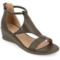 thumbnail image 1 of Journee Womens Trayle Wedge Back Heel Zip Sandals, Widths Available, 1 of 10