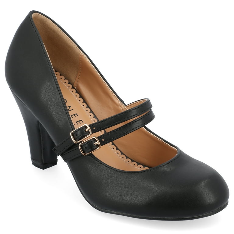 Journee Womens Wide Width Windy Round Toe Block Heel Mary Jane Pumps Walmart