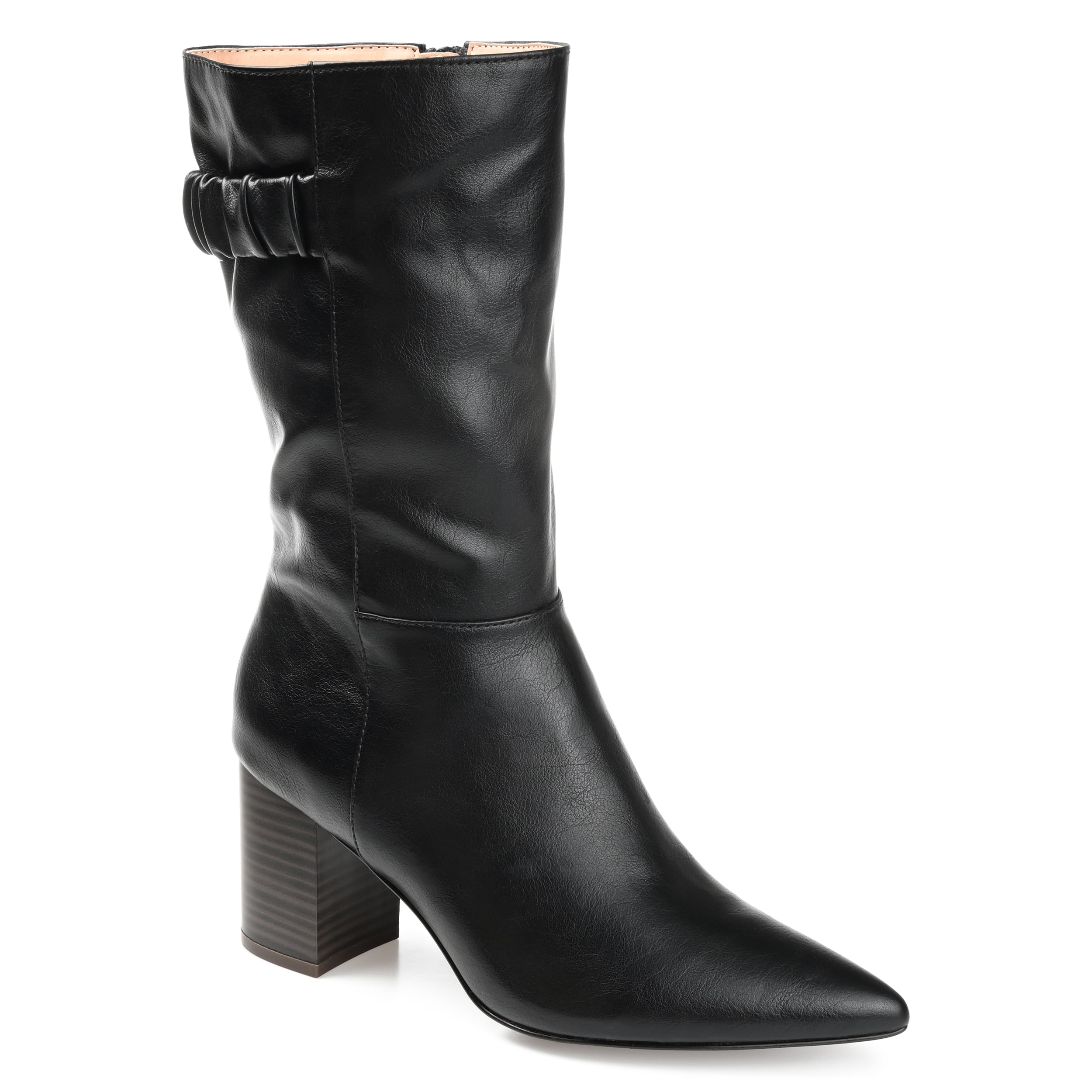 Journee Collection Womens Wilo Tru Comfort Foam Wide Calf Stacked Heel Mid Calf Boots