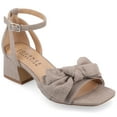 thumbnail image 1 of Journee Womens Zevi Linen Block Heel Dress Sandals, Widths Available, 1 of 9