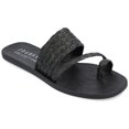 thumbnail image 1 of Journee Collection Womens Zindy Raffia Slip On Slide Sandal, 1 of 6