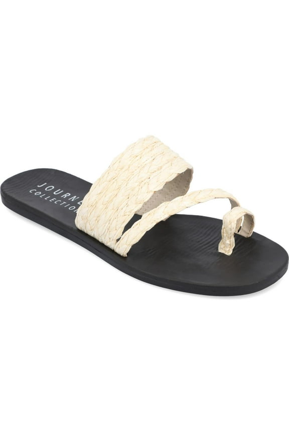 Collection Womens Zindy Toe-Loop Flat Slide Sandals