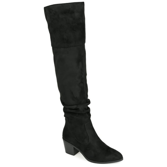 Journee Womens Zivia Stacked Heel Over The Knee Boots