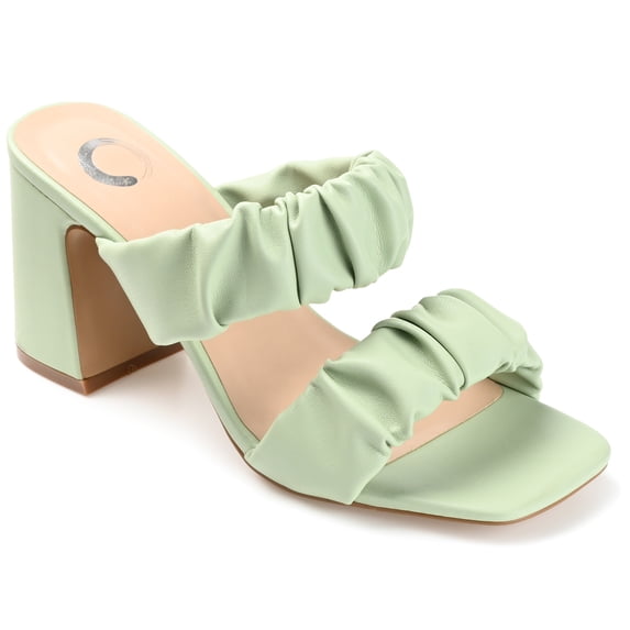 Journee Collection Womens Zoee Open Square Toe Block Heel Sandals