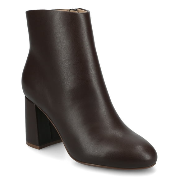 Journee Kit Stacked Heel Pointed Toe Inside Zipper Comfort Dress Booties