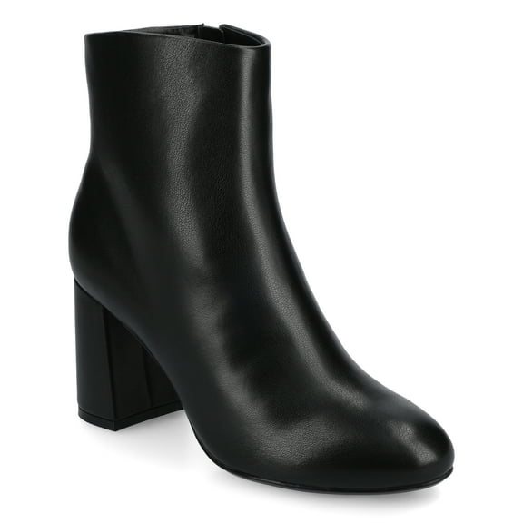 Journee Kit Stacked Heel Pointed Toe Inside Zipper Comfort Dress Booties