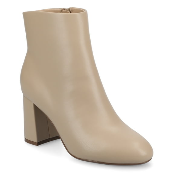 Journee Kit Stacked Heel Pointed Toe Inside Zipper Comfort Dress Booties