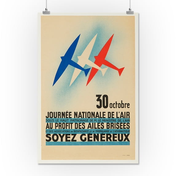Journee Nationale de l'Air Vintage Poster France c. 1934 (16x24 Giclee Gallery Print, Wall Decor Travel Poster)