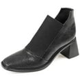 thumbnail image 1 of Journee Signature Women's Stylla Stretch Vamp Block Heel Shooties, Black, 8, 1 of 1