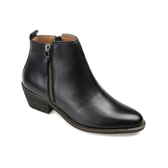 Journee Signature Womens Charlotte Leather Round Toe Ankle Boots