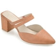 thumbnail image 1 of Journee Signature Womens Genuine Leather Kaitlynn Mules Low Block Heel Almond Toe Pumps, 1 of 9