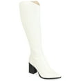thumbnail image 1 of Journee Signature Womens Genuine Leather Laila Extra Wide Calf Almond Toe Inside Zip Knee High Boots, 1 of 8