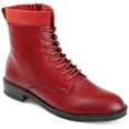 thumbnail image 1 of Journee Signature Womens Genuine Leather Natara Round Toe Stacked Combat Booties, 1 of 8