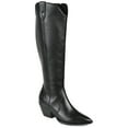 thumbnail image 1 of Journee Signature Womens Genuine Leather Pryse Extra Wide Calf Almond Toe Pull On Knee High Boots, 1 of 8