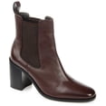 thumbnail image 1 of Journee Signature Womens Genuine Leather Rowann Square Toe Stacked Chelsea Booties, 1 of 8