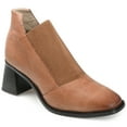 thumbnail image 1 of Journee Signature Womens Genuine Leather Stylla Square Toe Stacked Ankle Booties, 1 of 8