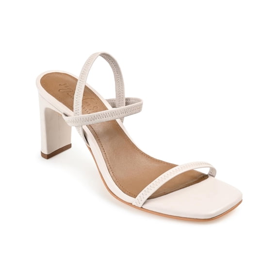 Journee Signature Womens Lenonn Leather Square Toe Heels