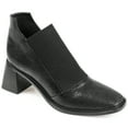 thumbnail image 1 of Journee Signature Womens Genuine Leather Stylla Square Toe Stacked Ankle Booties, 1 of 8