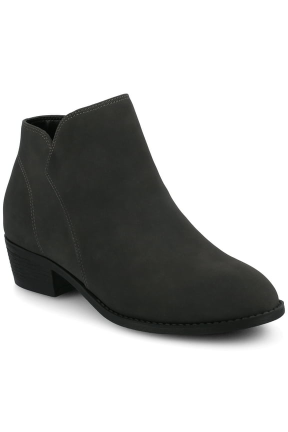 Solarah Pull-on Almond Toe Block Heel Comfort Casual Ankle Bootie