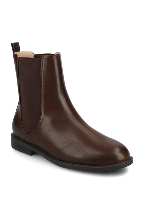 Violet Almond Toe Block Heel Comfort Chelsea Boots