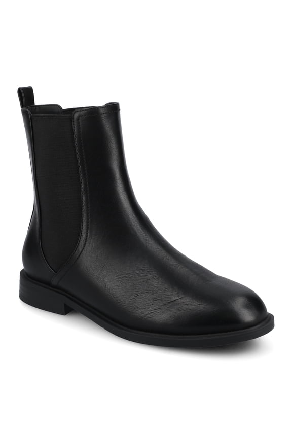 Violet Almond Toe Block Heel Comfort Chelsea Boots