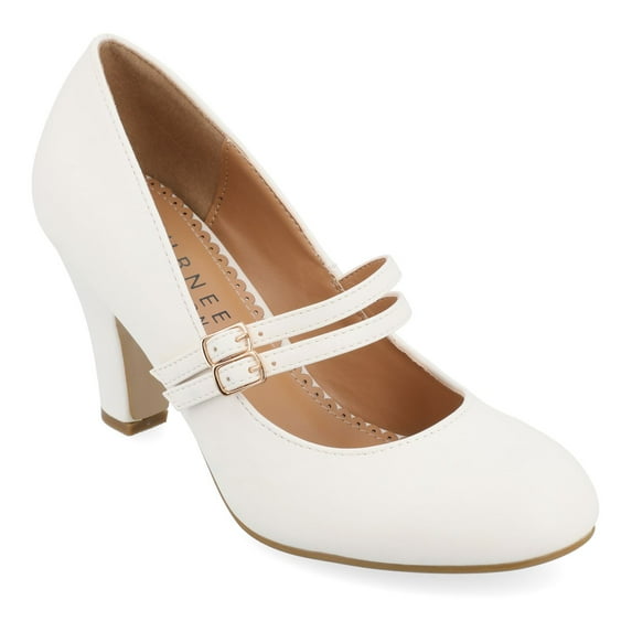 Journee Windy Women's Mary Jane High Heels Color: White Size: 7