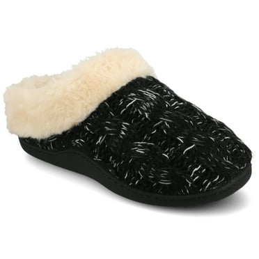 Journee Women's Adiah Soft Cable Knit Round Toe Clog Slippers
