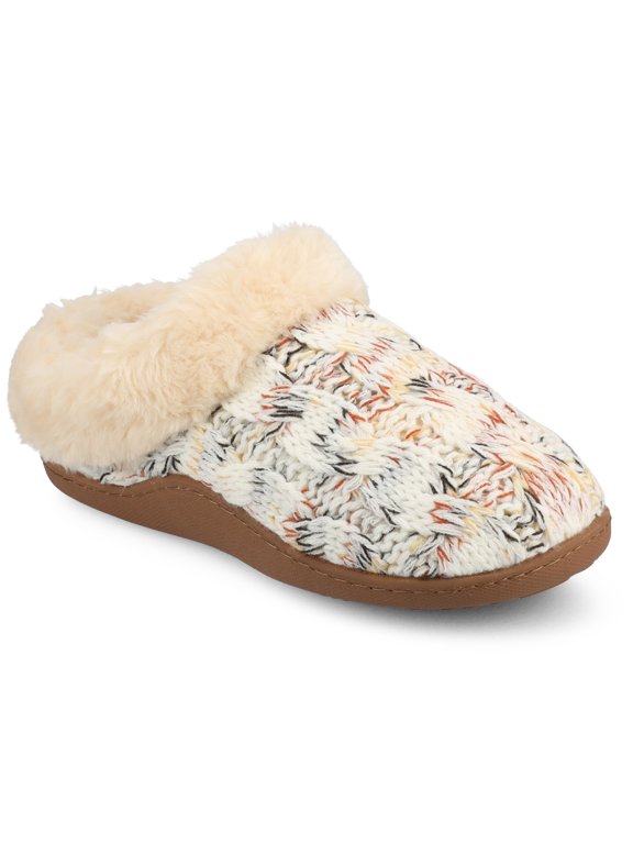 Women's Adiah Soft Cable Knit Round Toe Clog Slippers