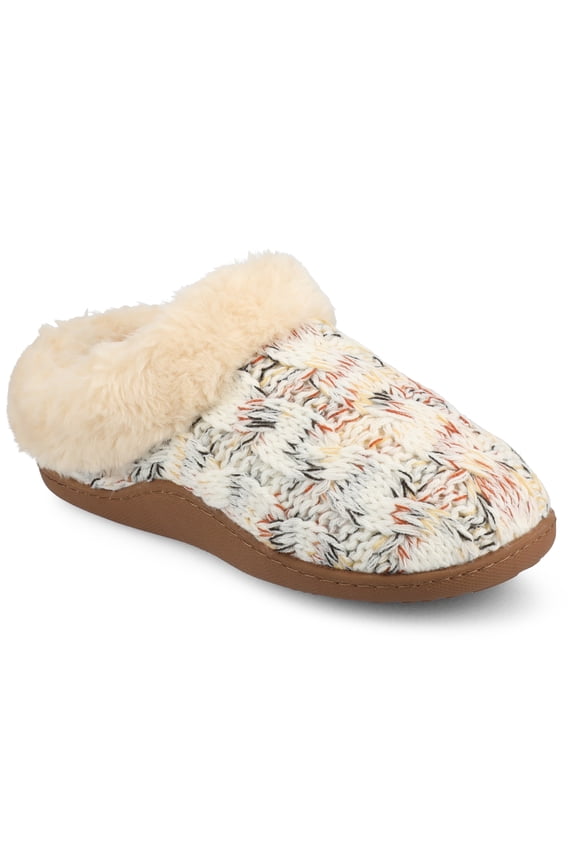 Women's Adiah Soft Cable Knit Round Toe Clog Slippers