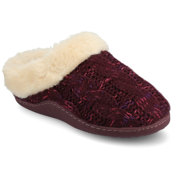 Journee Women's Adiah Soft Cable Knit Round Toe Clog Slippers