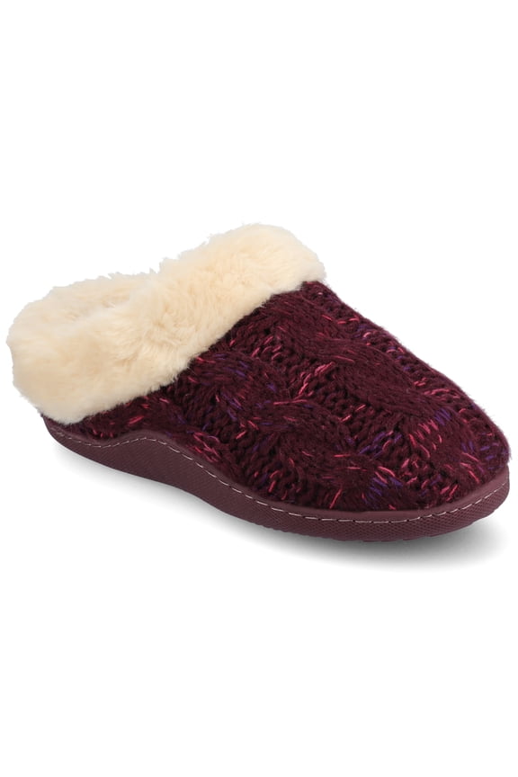 Women's Adiah Soft Cable Knit Round Toe Clog Slippers
