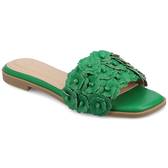 Journee Women's Azalea Embellished Square Toe Floral Flat