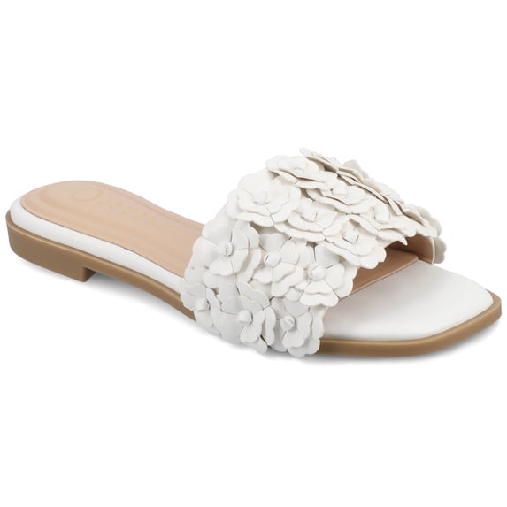 Journee Women's Azalea Embellished Square Toe Floral Flat