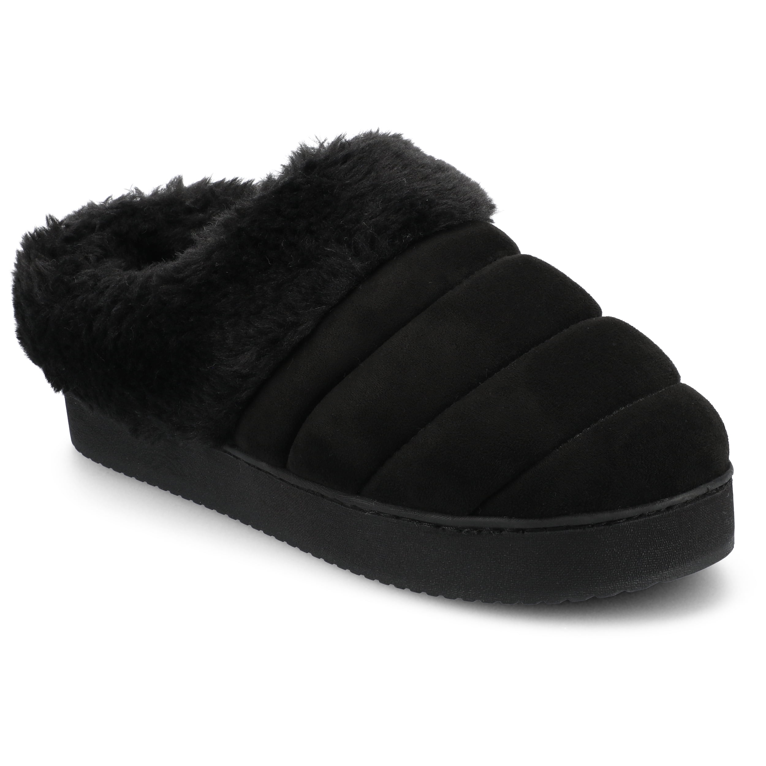 Journee Women's Blair Quilted Round Toe Cushioned Clog Slippers