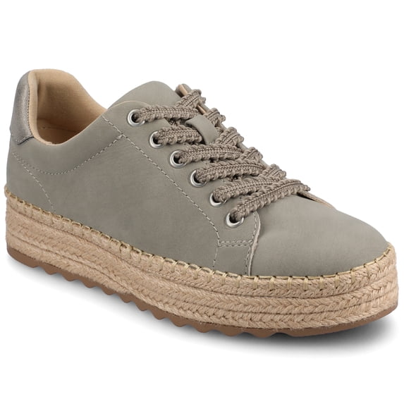 Journee Women's Cosima Esapdrille Round Toe Lace Up Sneakers